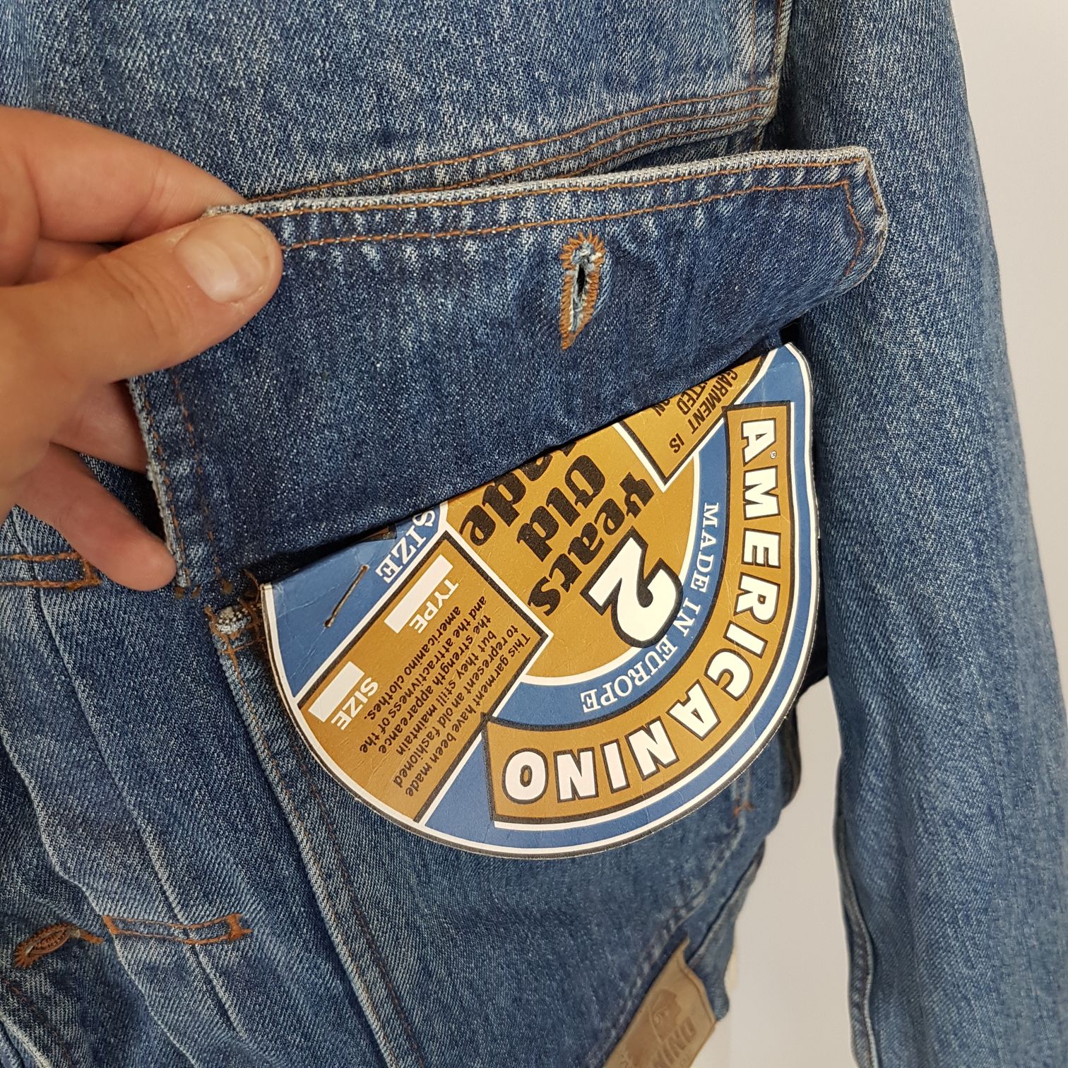 Americanino Giaccheto jeans anni 80 imbottito Deadstock